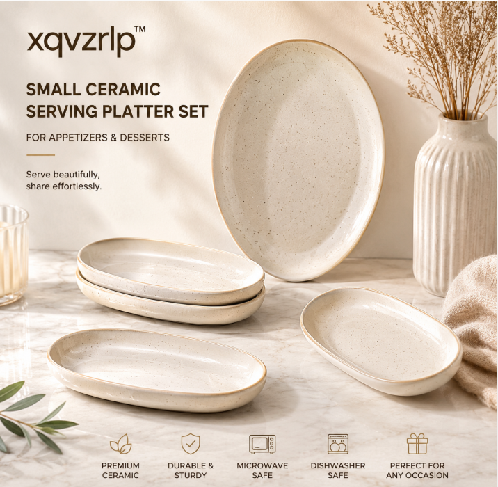 xqvzrlp™ Small Ceramic Serving Platter Set for Appetizers & Desserts